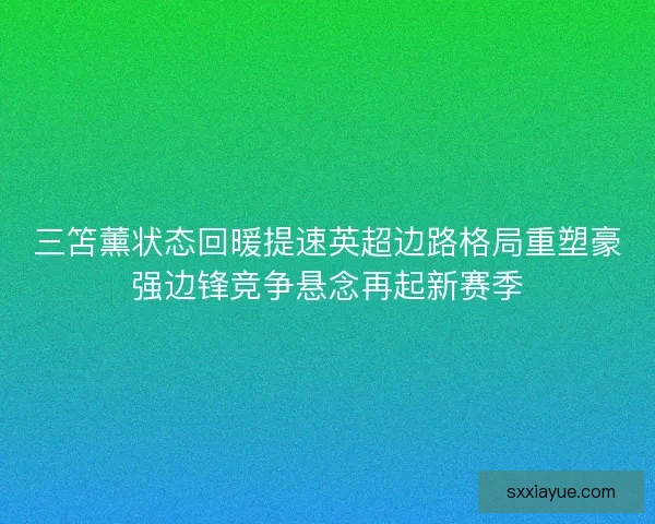 三笘薰状态回暖提速英超边路格局重塑豪强边锋竞争悬念再起新赛季